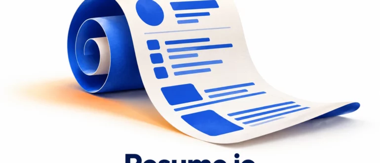Resume.io: сворачивающийся лист с условной структурой резюме