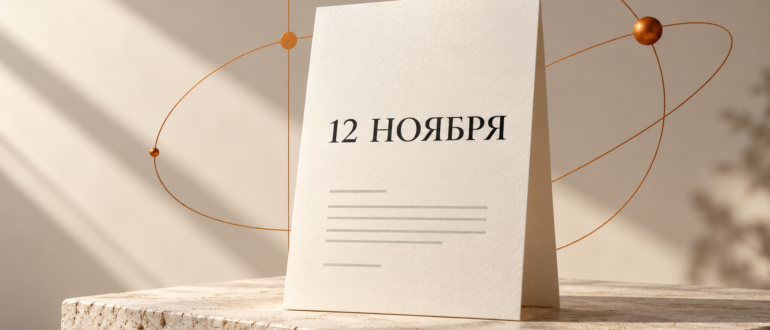Концептуальная иллюстрация: календарная карточка с датой 12 ноября