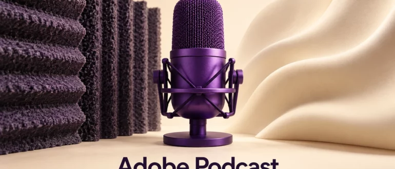Adobe Podcast: студийный микрофон между шероховатой и гладкой акустическими поверхностями