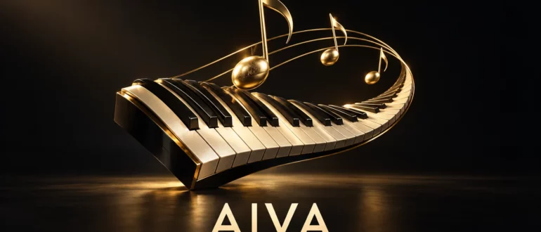 AIVA: клавиши фортепиано переходят в нотную дугу