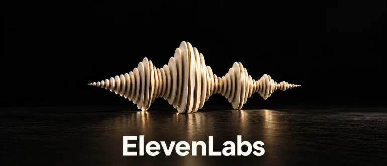 ElevenLabs: скульптурная звуковая волна из светлых рёбер