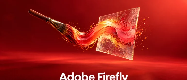 Adobe Firefly: светящаяся кисть создаёт цветную фактуру