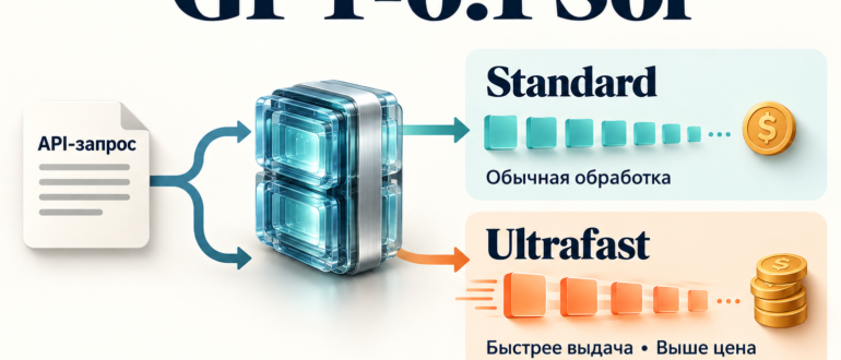 Один API-запрос к GPT-6.1 Sol: Standard и Ultrafast с более быстрой выдачей текста и более высокой ценой