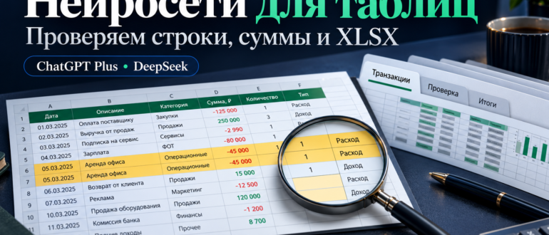 Нейросети для таблиц: иллюстрация сравнения ChatGPT Plus и DeepSeek, созданная ИИ