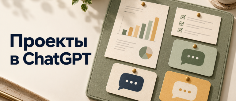 Проекты в ChatGPT — материалы, правила и связанные диалоги на одном рабочем планшете